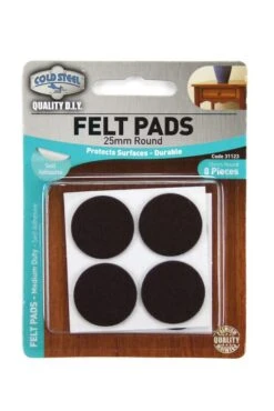 Cold Steel Heavy Duty Round Felt Pads Brown 25mm - 8 Pack