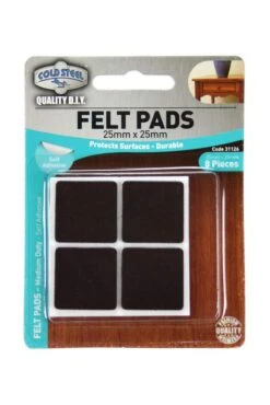Cold Steel Heavy Duty Square Felt Pads Brown 25 X 25mm - 8 Pack