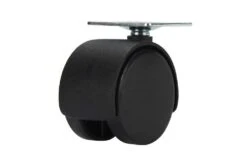 Cold Steel Twin Wheel Hooded Plate Furniture Castor 50mm - 2 Pack