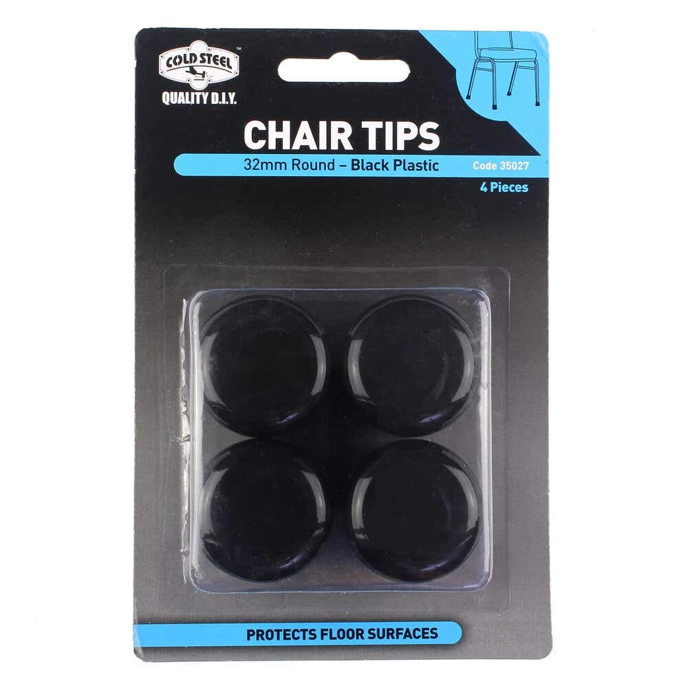 Cold Steel Round Plastic Chair Tips Black 32mm - 4 Pack 3 Cold Steel Round Plastic Chair Tips Black 32mm - 4 Pack