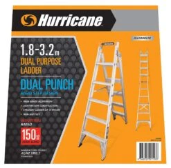 Hurricane Dual Punch 1.8 - 3.2m Dual Purpose Ladder Industrial 150kg -Home Hardware 5606439 5 5