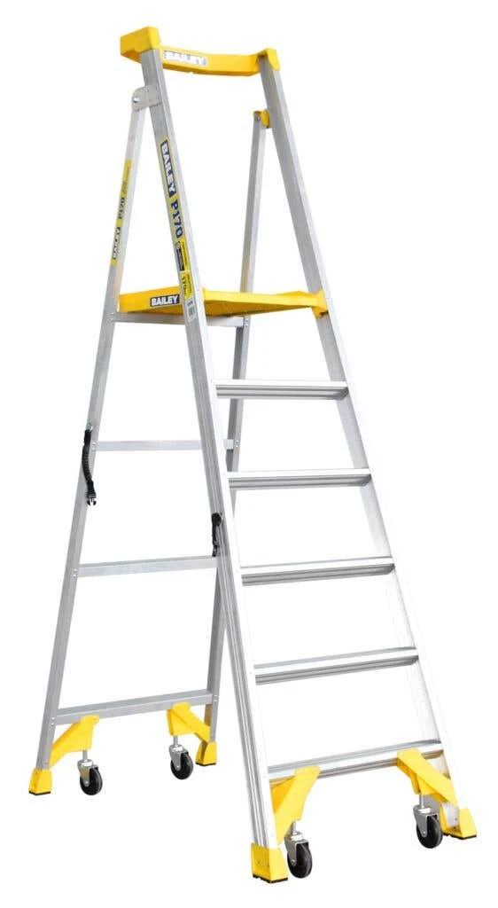 Bailey P170 Job Station Aluminium Platform Ladder 170kg Industrial 6 Step 3 Bailey P170 Job Station Aluminium Platform Ladder 170kg Industrial 6 Step