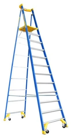 Bailey P170 Job Station Fibreglass Platform Ladder 170kg Industrial 12 Step