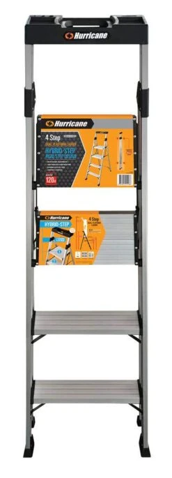 Hurricane 4 Step Dual Platform Ladder 120kg -Home Hardware 6080501 2 4