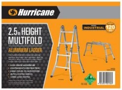 Hurricane 2.5m Multifold Ladder 120kg Industrial -Home Hardware 6102826 4 2