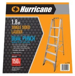 Hurricane Dual Punch Single Sided Industrial Ladder 150Kg 1.8m -Home Hardware 6102859 4 9