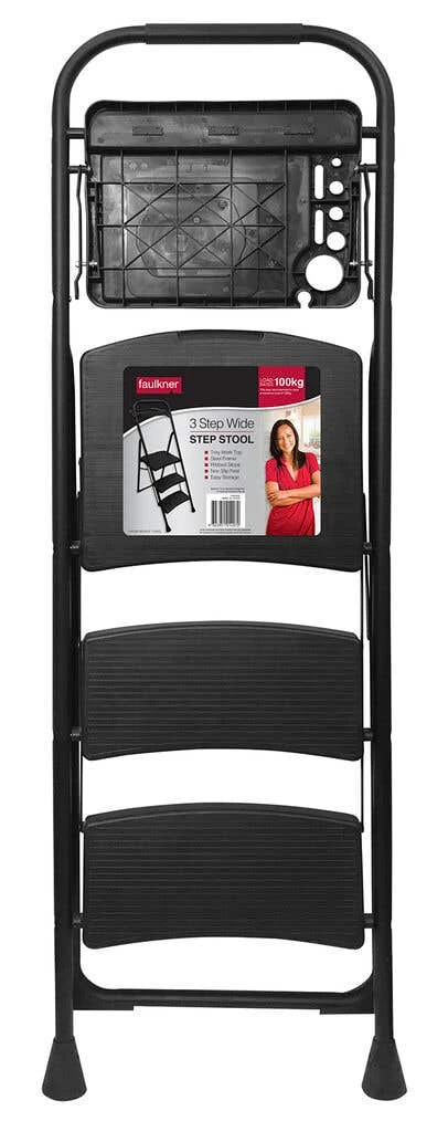 Faulkner 3 Step Wide Ladder With Tool Tray 100kg Domestic 4 Faulkner 3 Step Wide Ladder With Tool Tray 100kg Domestic - Image 2