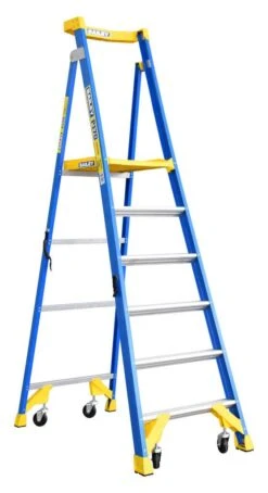 Bailey P170 Job Station Fibreglass Platform Ladder 170kg Industrial 6 Step