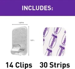 Command Adjustables Repositionable Wall Clips Clear Small - 14 Pack -Home Hardware 6379291 8 6