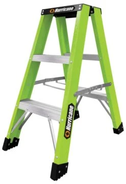 Hurricane Hi-Vis Fibreglass Double Sided Ladder 120kg Industrial