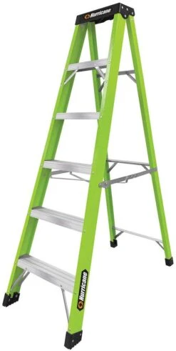 Hurricane Hi-Vis Fibreglass Single Sided Ladder 120kg Industrial 1.8m