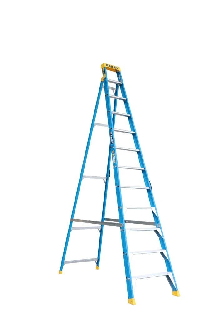 Bailey Ladder Fibreglass Single Sided Punchlock Lean Safe 3.6m 3 Bailey Ladder Fibreglass Single Sided Punchlock Lean Safe 3.6m