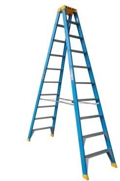 Bailey Pro Punchlock Fibreglass Double Sided Ladder 150kg Industrial 10 Step
