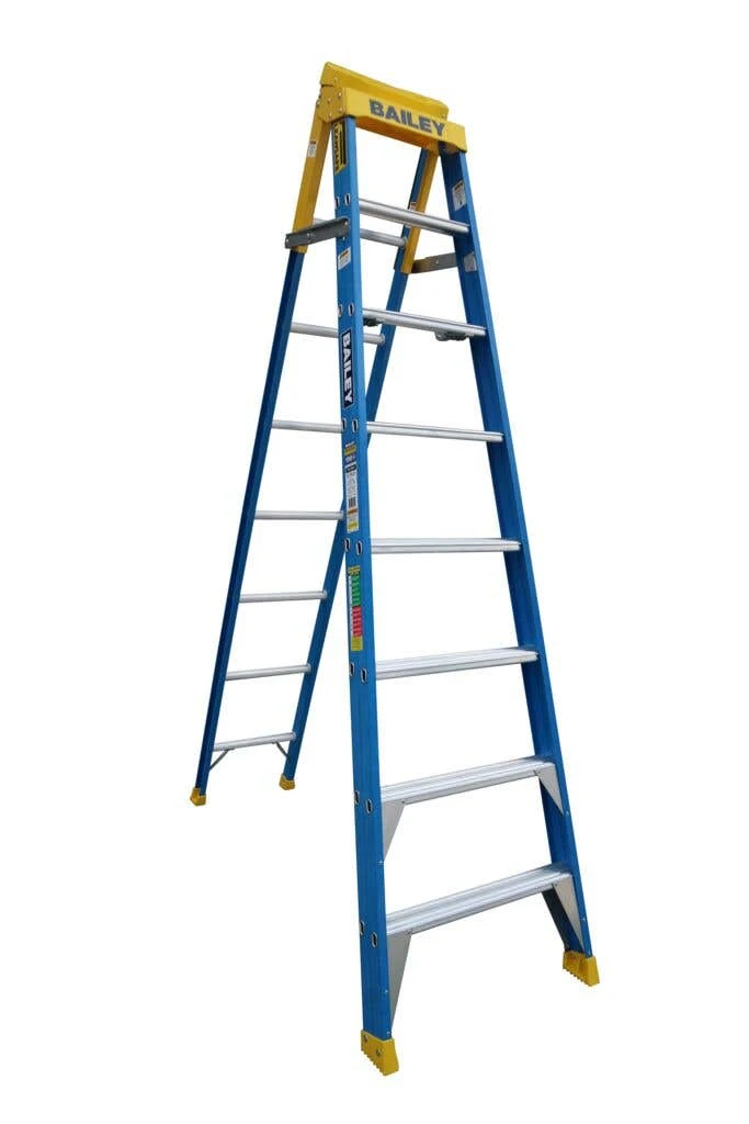 Bailey Pro Punchlock Fibreglass Step Extension Ladder 150kg Industrial 8 Step 3 Bailey Pro Punchlock Fibreglass Step Extension Ladder 150kg Industrial 8 Step