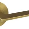 Superior Brass Lever Set Round Rose Narrow Handle Satin Brass 63mm -Home Hardware 6693675 0 4