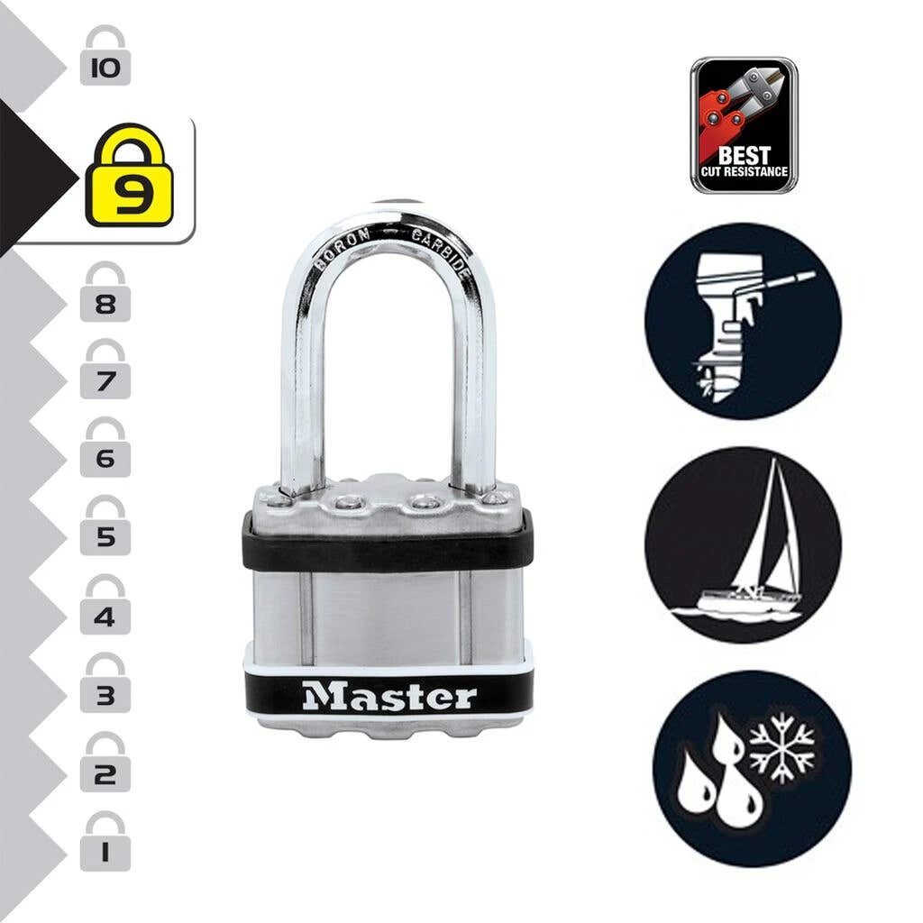 Master Lock Padlock Excell Stainless Steel Covered 44mm 4 Master Lock Padlock Excell Stainless Steel Covered 44mm - Image 2
