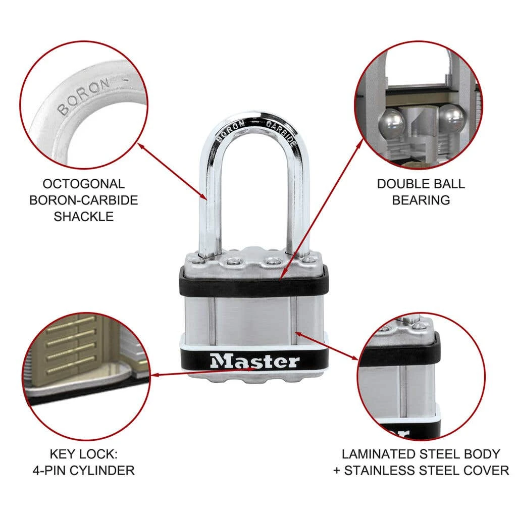 Master Lock Padlock Excell Stainless Steel Covered 44mm 5 Master Lock Padlock Excell Stainless Steel Covered 44mm - Image 3