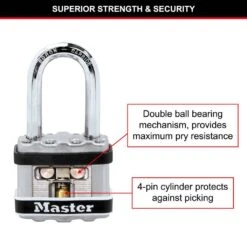 Master Lock Padlock Excell Stainless Steel Covered 44mm 13 Master Lock Padlock Excell Stainless Steel Covered 44mm -Home Hardware 6817019 3 2