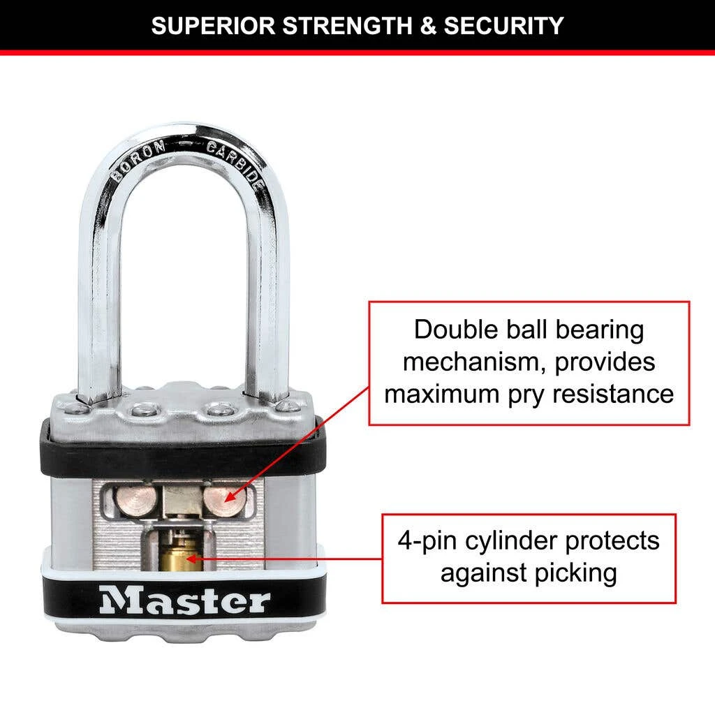 Master Lock Padlock Excell Stainless Steel Covered 44mm 6 Master Lock Padlock Excell Stainless Steel Covered 44mm - Image 4