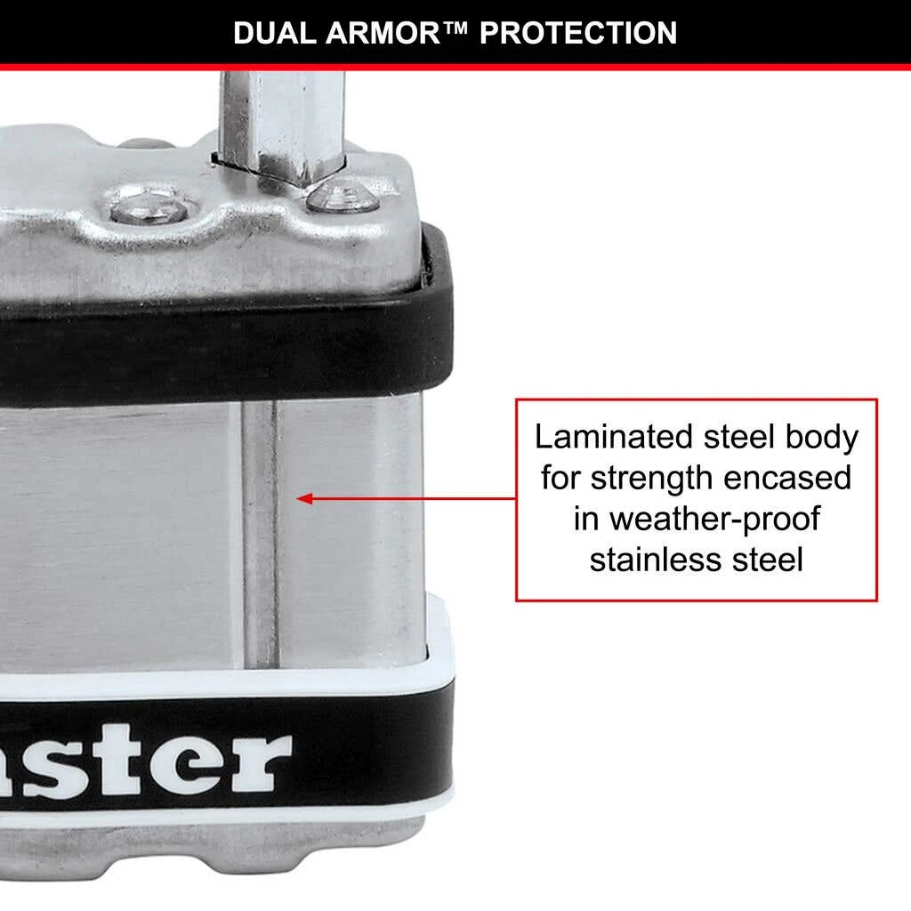 Master Lock Padlock Excell Stainless Steel Covered 44mm 8 Master Lock Padlock Excell Stainless Steel Covered 44mm - Image 6