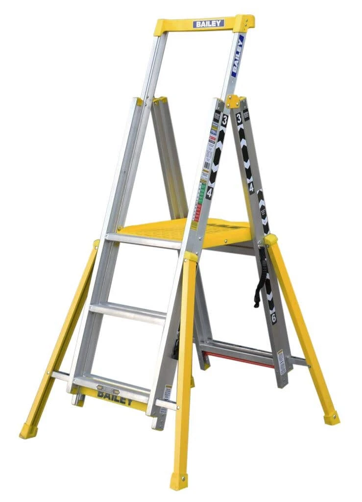 Bailey Adjustable Platform Ladder 3-6 Step Aluminum Industrial 170Kg 5 Bailey Adjustable Platform Ladder 3-6 Step Aluminum Industrial 170Kg - Image 3