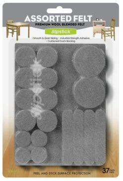 Slipstick Peel & Stick Felt Assorted Sizes Grey
