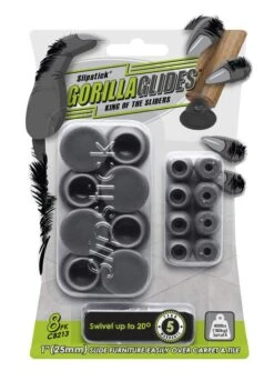 Slipstick Gorilla Furniture Glides Swivel Warm Grey 1" 25mm