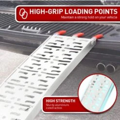 Rigg Aluminium Foldable ATV Loading Ramp Silver - 2 Piece 17 Rigg Aluminium Foldable ATV Loading Ramp Silver - 2 Piece -Home Hardware 7016694 7 2