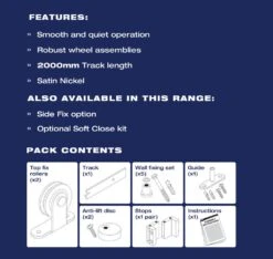 Cowdroy Barn Door Hardware Kit With Top Fix S/N 2m -Home Hardware 7045552 5