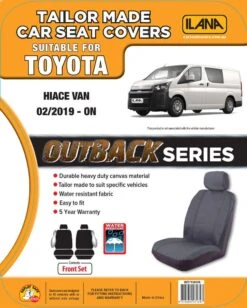 Toyota Hiace LWB Van 02/2019-on Front Row Only Outback Canvas Car Seat Cover -Home Hardware 7086051 1 4