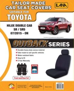 Toyota Hilux Dual Cab Front & Rear Pack Outback Canva Car Seat Cover -Home Hardware 7086184 1 3