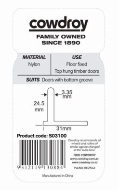 Cowdroy Nylon Adjustable Door Guide Pack -Home Hardware s03100 3