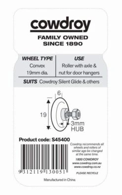 Cowdroy Silent-Glide Wheel, Axle And Nut Pack 2 Pack -Home Hardware s45400 3