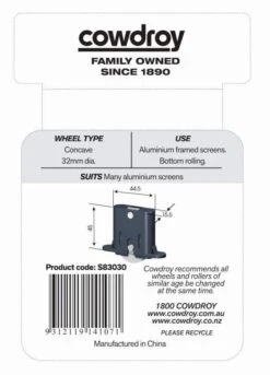 Cowdroy Security Door Adjustable Roller Carriage 7 Cowdroy Security Door Adjustable Roller Carriage -Home Hardware s83030 3