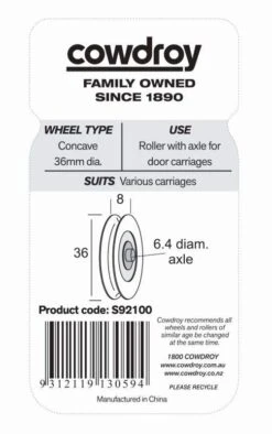 Cowdroy 36mm Concave & Axle 2 Pack -Home Hardware s92100 3
