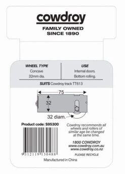 Cowdroy Sliding Door 32mm Concave Wheel Sheave Pair 7 Cowdroy Sliding Door 32mm Concave Wheel Sheave Pair -Home Hardware s95300 3